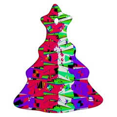Colorful Glitch Pattern Design Ornament (christmas Tree)  by dflcprints