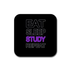 Eat Sleep Study Repeat Rubber Square Coaster (4 Pack)  by Valentinaart