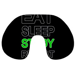 Eat Sleep Study Repeat Travel Neck Pillows by Valentinaart