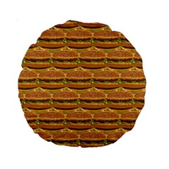 Delicious Burger Pattern Standard 15  Premium Round Cushions by berwies