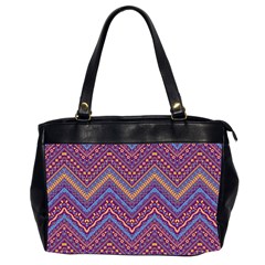 Colorful Ethnic Background With Zig Zag Pattern Design Office Handbags (2 Sides)  by TastefulDesigns