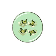 Four Green Butterflies Hat Clip Ball Marker by linceazul