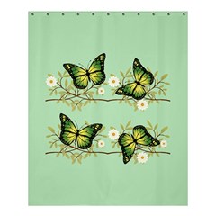 Four Green Butterflies Shower Curtain 60  X 72  (medium)  by linceazul