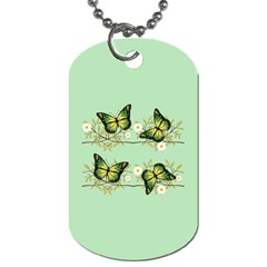 Four Green Butterflies Dog Tag (two Sides) by linceazul