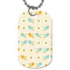 Birds And Daisies Dog Tag (two Sides) by linceazul