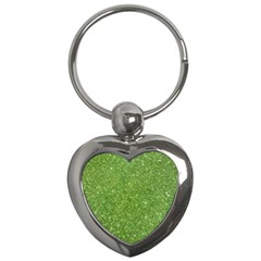 Green Glitter Abstract Texture Key Chains (heart)  by dflcprints