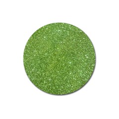 Green Glitter Abstract Texture Magnet 3  (round) by dflcprints