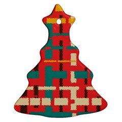 Colorful Line Segments Ornament (christmas Tree)  by linceazul