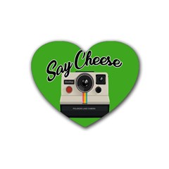 Say Cheese Rubber Coaster (heart)  by Valentinaart