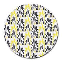 Tricolored Geometric Pattern Round Mousepads by linceazul