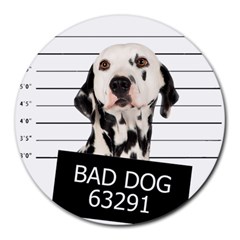 Bad Dog Round Mousepads by Valentinaart