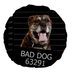 Bad Dog Large 18  Premium Round Cushions by Valentinaart