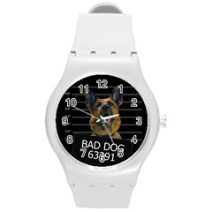 Bad Dog Round Plastic Sport Watch (m) by Valentinaart