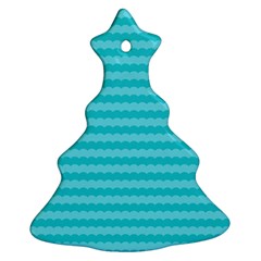 Abstract Blue Waves Pattern Christmas Tree Ornament (two Sides) by TastefulDesigns