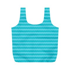 Abstract Blue Waves Pattern Full Print Recycle Bags (m)  by TastefulDesigns