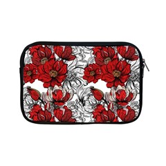 Hand Drawn Red Flowers Pattern Apple Ipad Mini Zipper Cases by TastefulDesigns