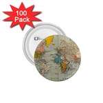 Vintage World Map 1.75  Buttons (100 pack) 