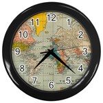 Vintage World Map Wall Clocks (Black)