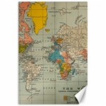 Vintage World Map Canvas 24  x 36 