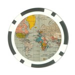 Vintage World Map Poker Chip Card Guard