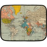 Vintage World Map Double Sided Fleece Blanket (Mini) 