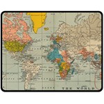 Vintage World Map Fleece Blanket (Medium) 