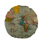 Vintage World Map Standard 15  Premium Round Cushions