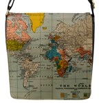 Vintage World Map Flap Messenger Bag (S)