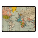 Vintage World Map Double Sided Fleece Blanket (Small) 