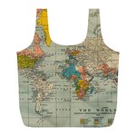 Vintage World Map Full Print Recycle Bags (L) 