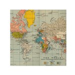 Vintage World Map Small Satin Scarf (Square)