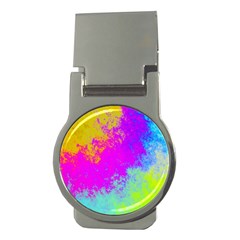 Grunge Radial Gradients Red Yellow Pink Cyan Green Money Clips (round)  by EDDArt