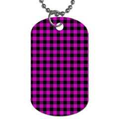 Lumberjack Fabric Pattern Pink Black Dog Tag (one Side) by EDDArt