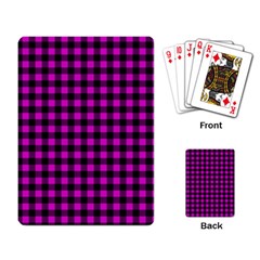Lumberjack Fabric Pattern Pink Black Playing Card by EDDArt