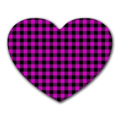 Lumberjack Fabric Pattern Pink Black Heart Mousepads by EDDArt