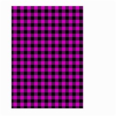 Lumberjack Fabric Pattern Pink Black Large Garden Flag (two Sides) by EDDArt