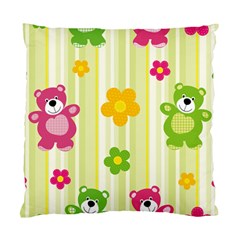 Animals Bear Flower Floral Line Red Green Pink Yellow Sunflower Star Standard Cushion Case (one Side) by Mariart