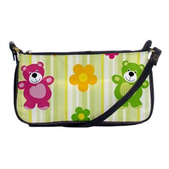 Animals Bear Flower Floral Line Red Green Pink Yellow Sunflower Star Shoulder Clutch Bags by Mariart