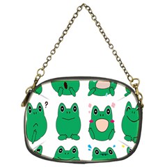 Animals Frog Green Face Mask Smile Cry Cute Chain Purses (one Side)  by Mariart