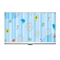 Animals Whale Sunflower Ship Flower Floral Sea Beach Blue Fish Business Card Holders by Mariart