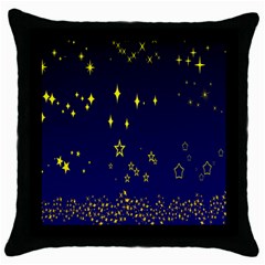 Blue Star Space Galaxy Light Night Throw Pillow Case (black)
