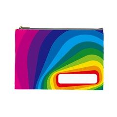 Circle Rainbow Color Hole Rasta Waves Cosmetic Bag (large) 