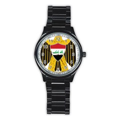 Coat Of Arms Of Iraq  Stainless Steel Round Watch