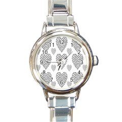 Black Paw Hearts Love Animals Round Italian Charm Watch by Mariart