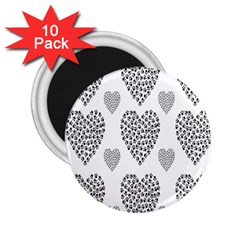 Black Paw Hearts Love Animals 2 25  Magnets (10 Pack) 