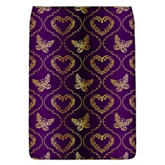 Flower Butterfly Gold Purple Heart Love Flap Covers (l)  by Mariart