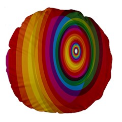 Circle Rainbow Color Hole Rasta Large 18  Premium Flano Round Cushions by Mariart