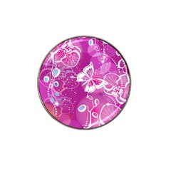Flower Butterfly Pink Hat Clip Ball Marker (4 Pack)