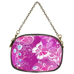 Flower Butterfly Pink Chain Purses (one Side) 
