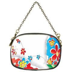Flower Floral Papper Butterfly Star Sunflower Red Blue Green Leaf Chain Purses (one Side) 